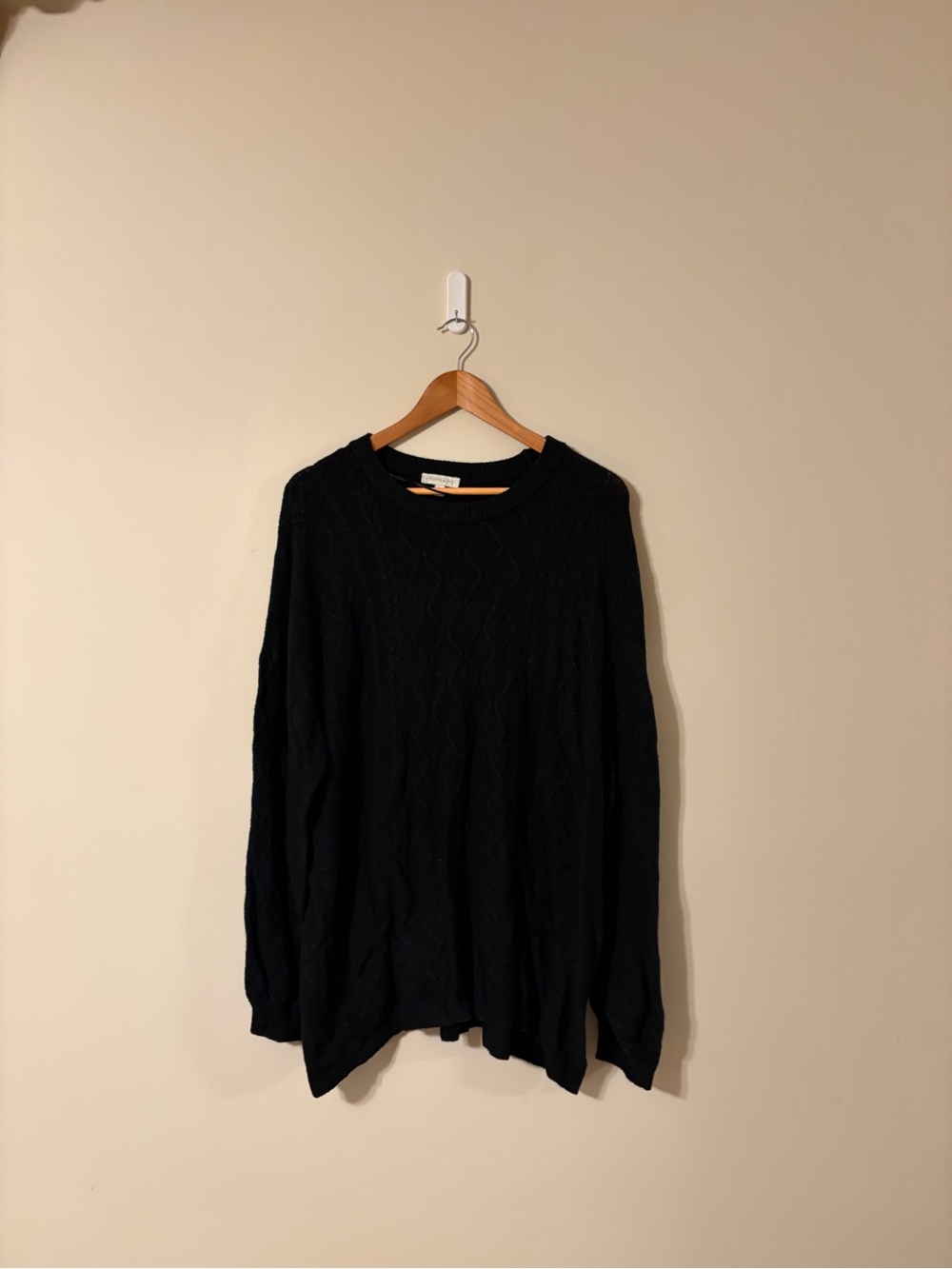 crown & ivy Black Cable-Knit Sweater